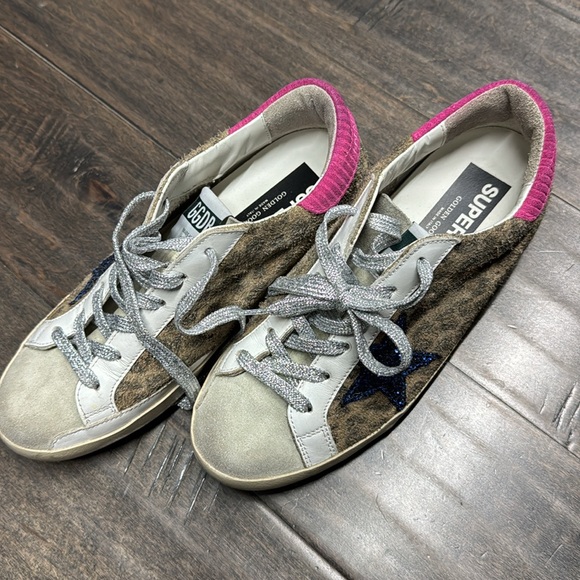Golden goose leopard print with blue star super star - Picture 10 of 11